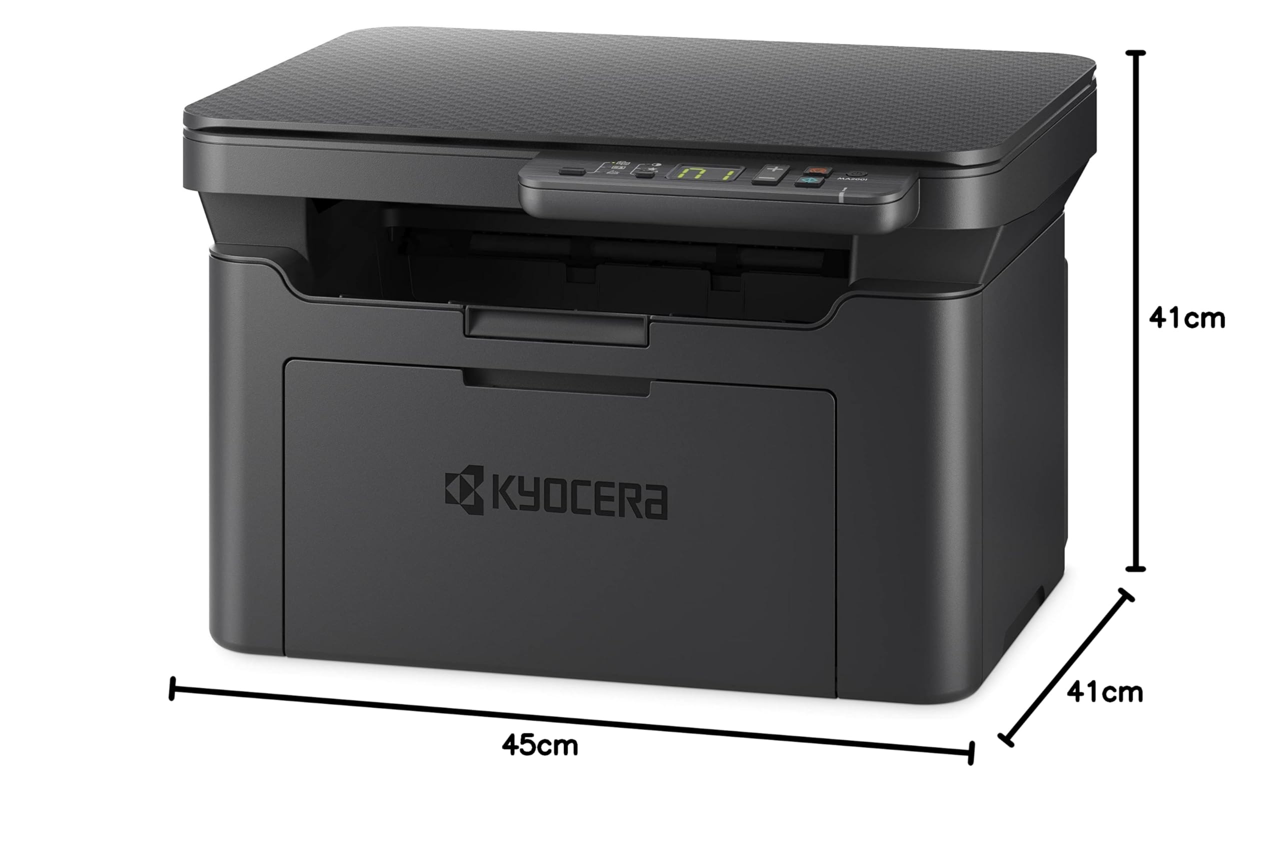 Kyocera System ochrony klimatu MA2001 drukarka laserowa 3 w 1: drukarka SW, kopiarka, skaner. 20 stron A4 na minutę. USB 2.0, 1200 dpi, funkcja skanowania nie jest kompatybilna z Apple IOS