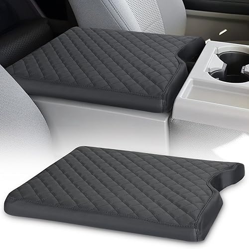 Miniatura 8 de ISSYAUTO Funda de consola central compatible con F150 F-150 2021 2022 2023, cubierta de cuero para reposabrazos para automóvil, funda protectora