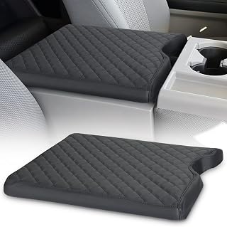 ISSYAUTO Center Console Cover Compatible with 2015-2023 F150, 2017-2023 F250 F350 F450 with 40/20/40 Jump Seat, Leather Armrest Cover Center Console Cushion (Jump Seat Only)