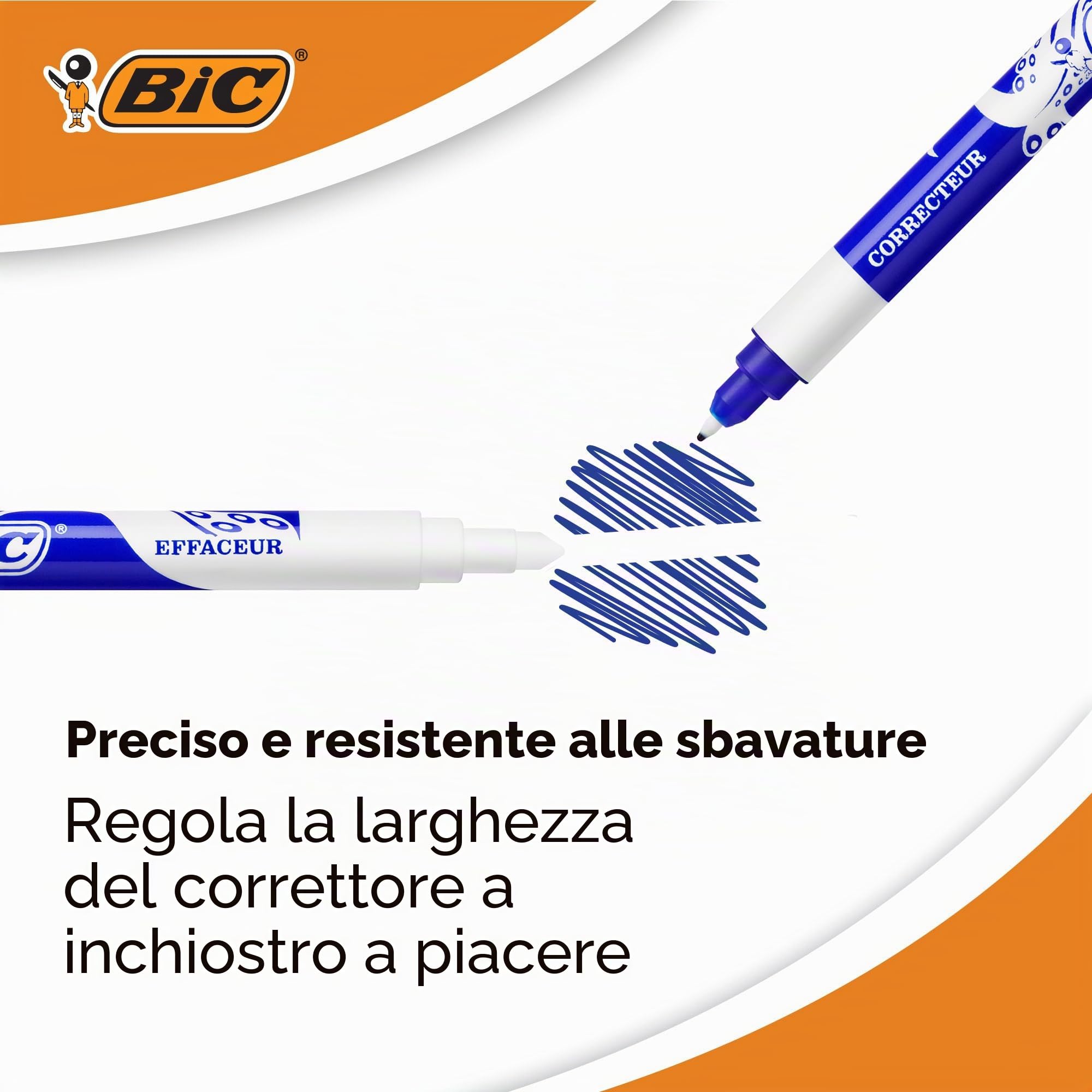Bic Penna con cancellino per inchiostro confezione da 8 più 4 in omaggio
