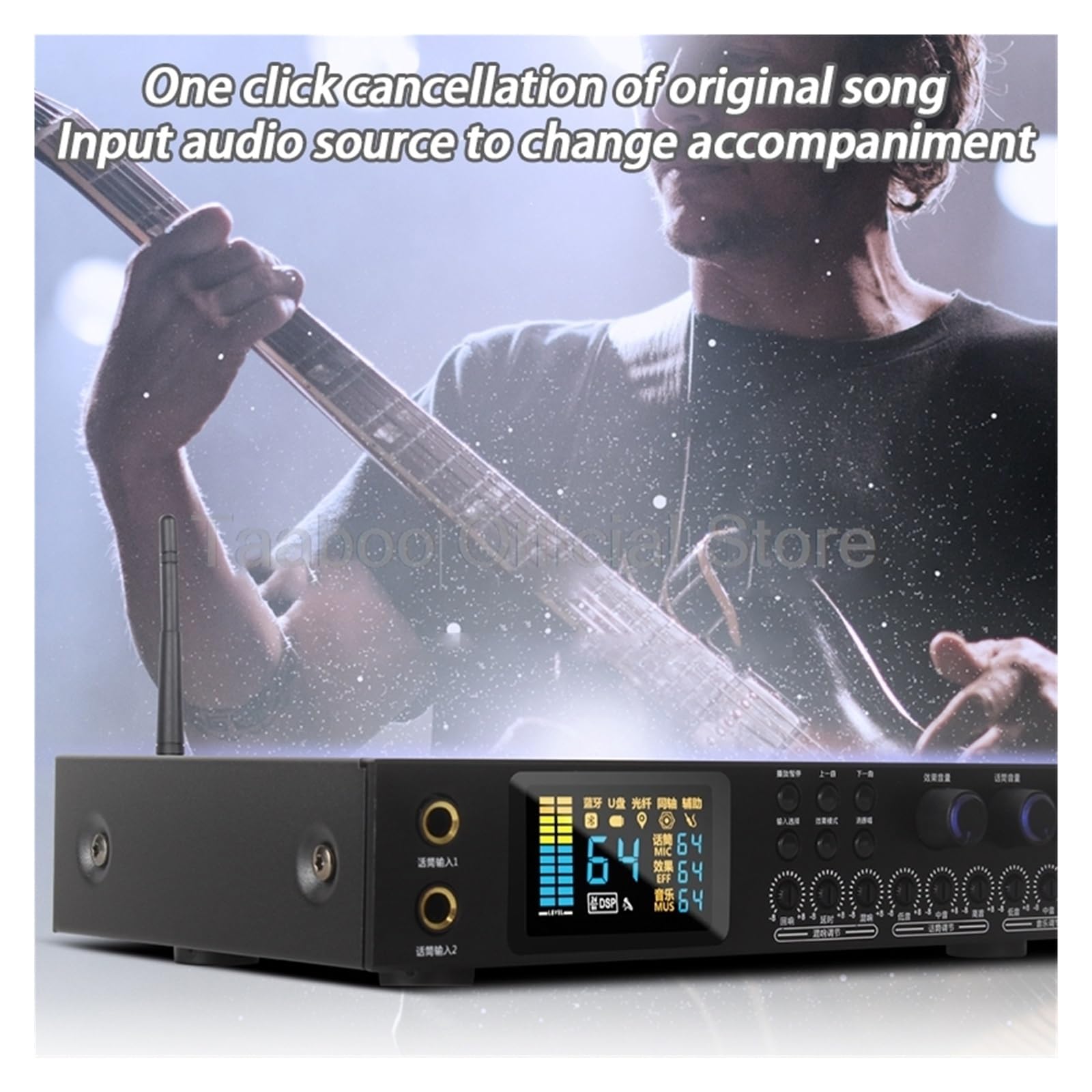 DJ-Mixer, 24W 16 Effekte Digital Pre-Effektor Bluetooth Sound Box DJ Mixer Konsole Verstärker Lautsprecher Drahtlose Überwachung System(K160 With RCA)