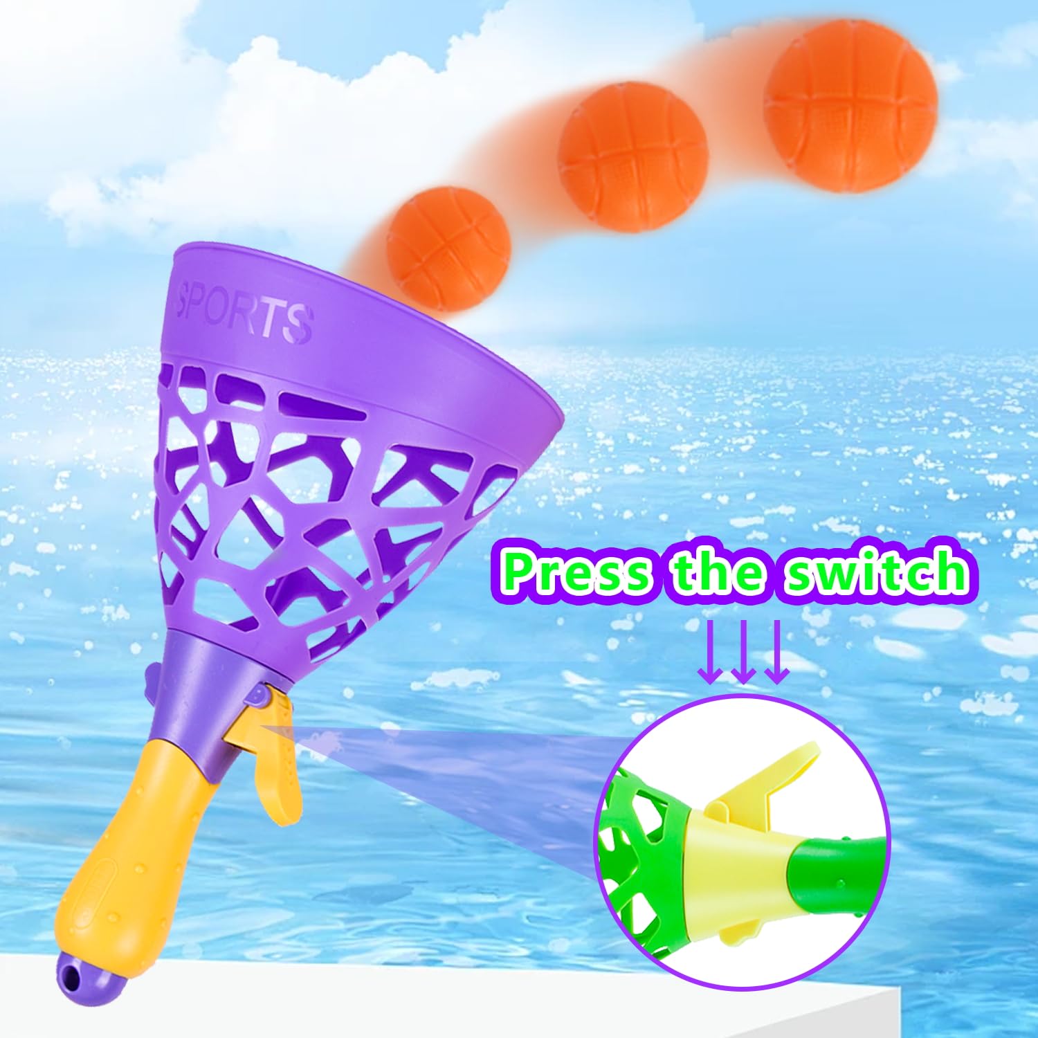 Outdoor Indoor Games Activities for Kids, Pop and Catch Ball Family Games with 2 Launcher Baskets and 10 Balls, Basket Stuffers Birthday Party Gifts Toys for Kids Ages 3 4 5 6 7 8 12+ Years Old - Image 3