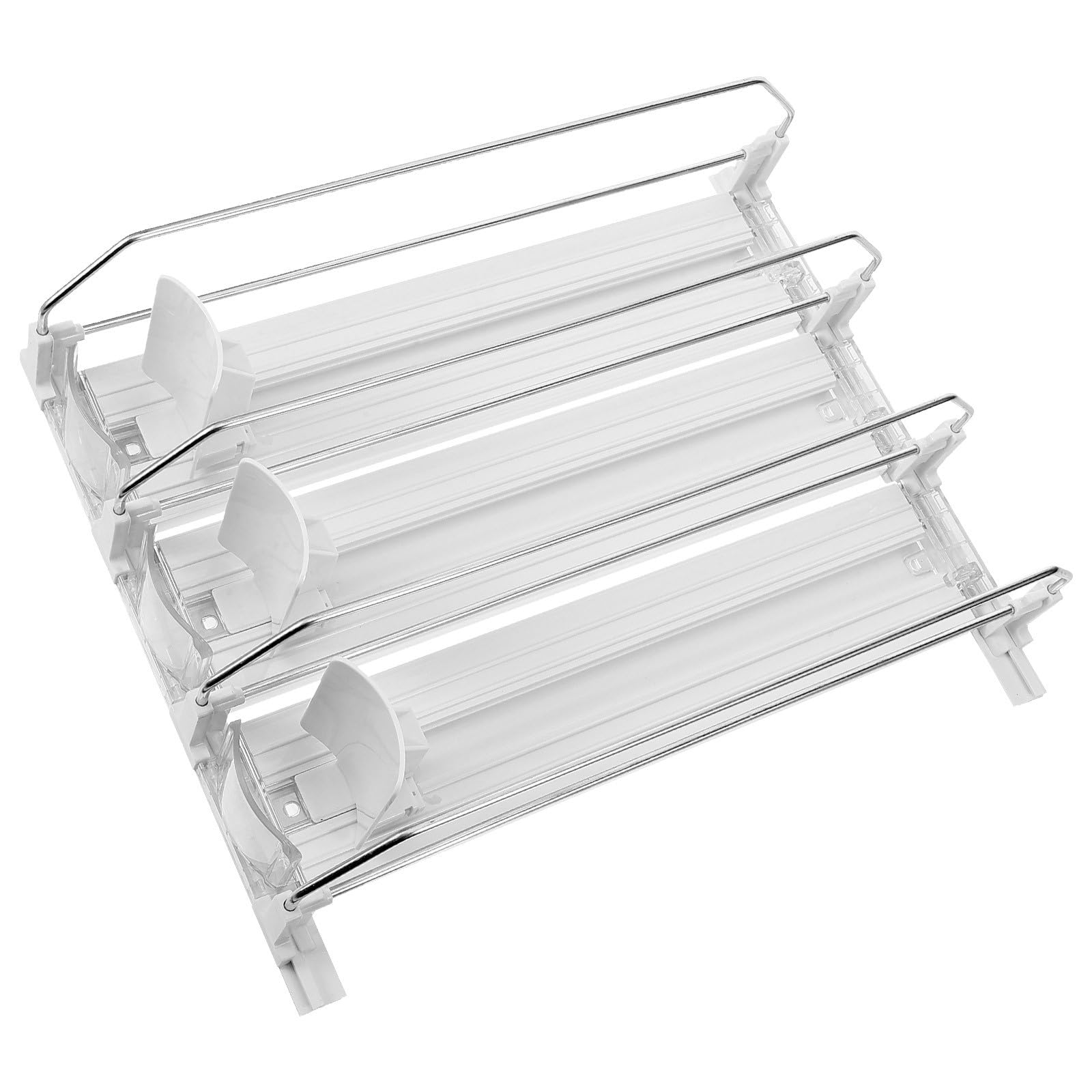 Distributeur Automatique de Boissons Facile à Utiliser Blanc en ABS et Fer, Poussoir de Réapprovisionnement Organise Canettes de Façon Ordonnée pour Supermarchés