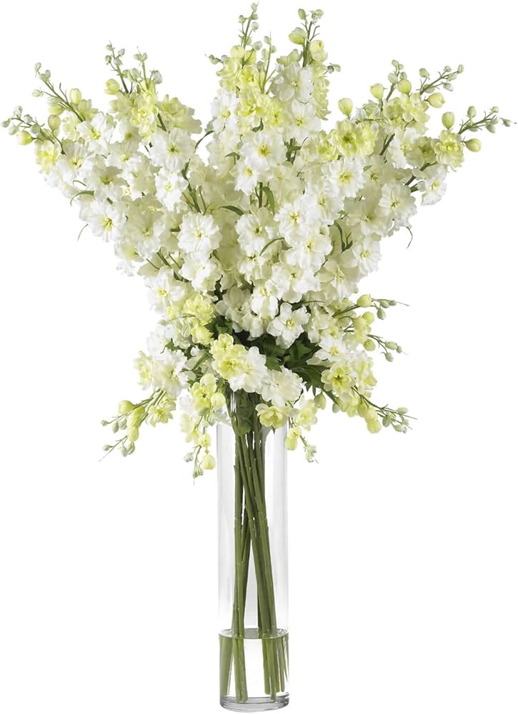 Amazon.com: Nearly Natural Delphinium Silk Flower Arrangement