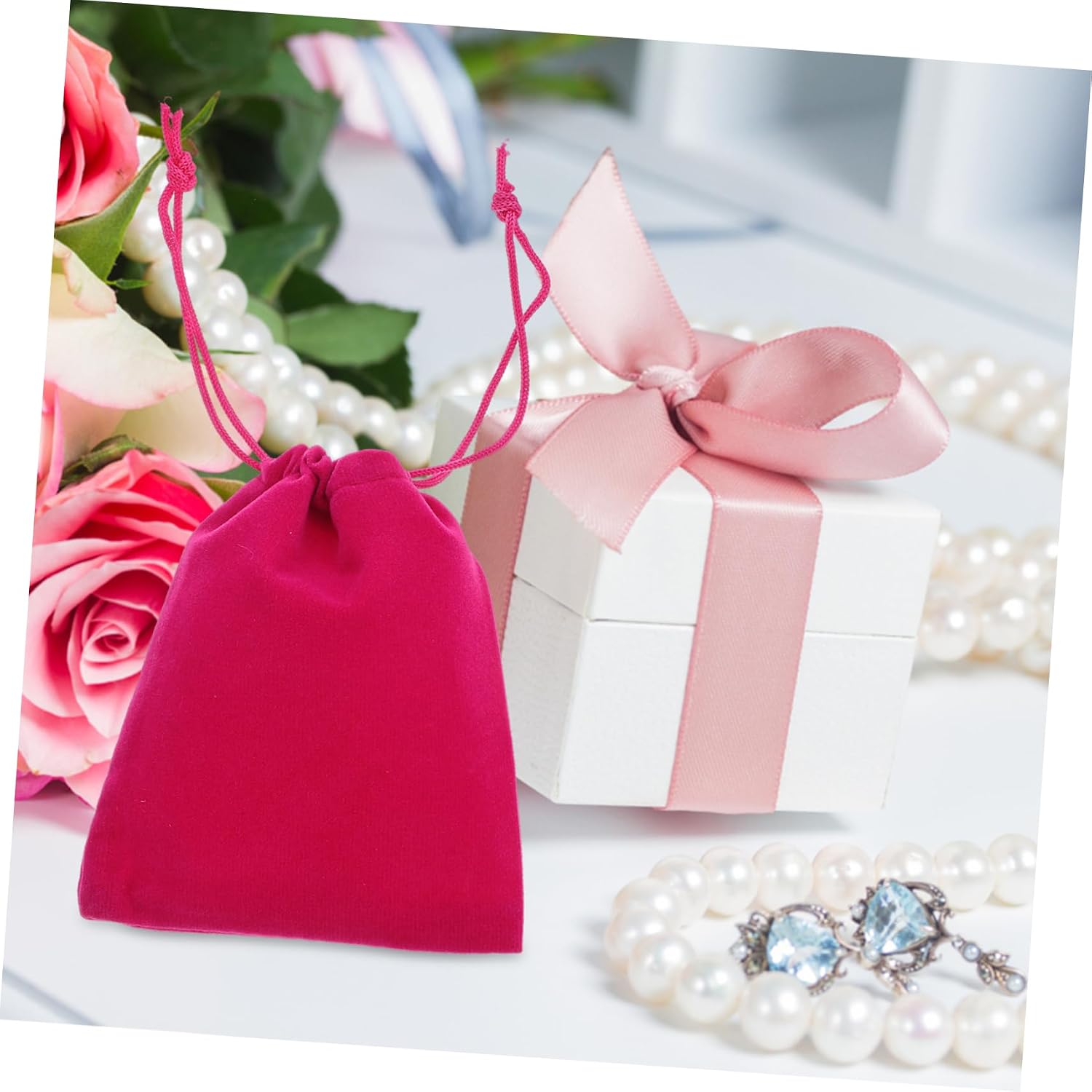 NOLITOY 60pcs Drawstring Jewelry Bags Multi-function Pouches for Bracelets Packing Party Wedding Christmas