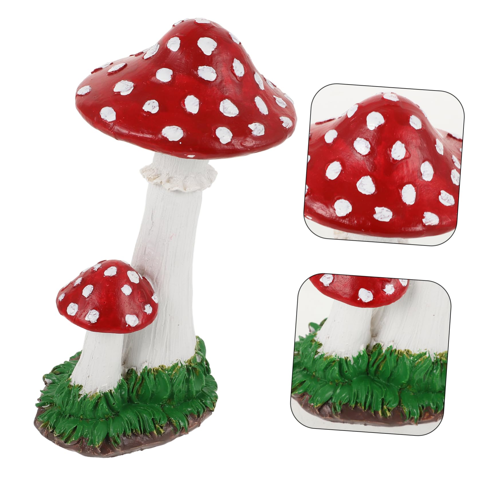 Lurrose 4stücke Garden Mushroom Statue Realistische Gartenfigur Aus Harz Wetterfest Für Garten Terrasse Dekoratives Element Für Innenräume Geschenkidee Für Gartenliebhaber