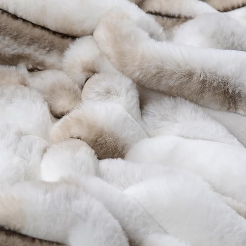 Miniatura 3 de Manta mullida de piel sintética a rayas súper suave para sofá cama, manta gruesa y cálida manta de felpa acogedora para mujeres, hombres y niños,