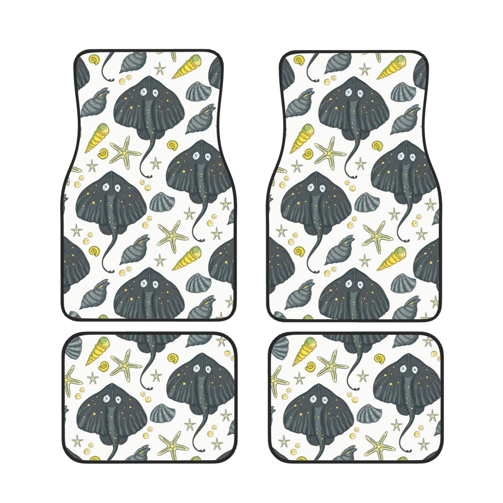 Alfombrillas para coche Raya de neopreno con diseño de vida marina juego de 4 unidades 7