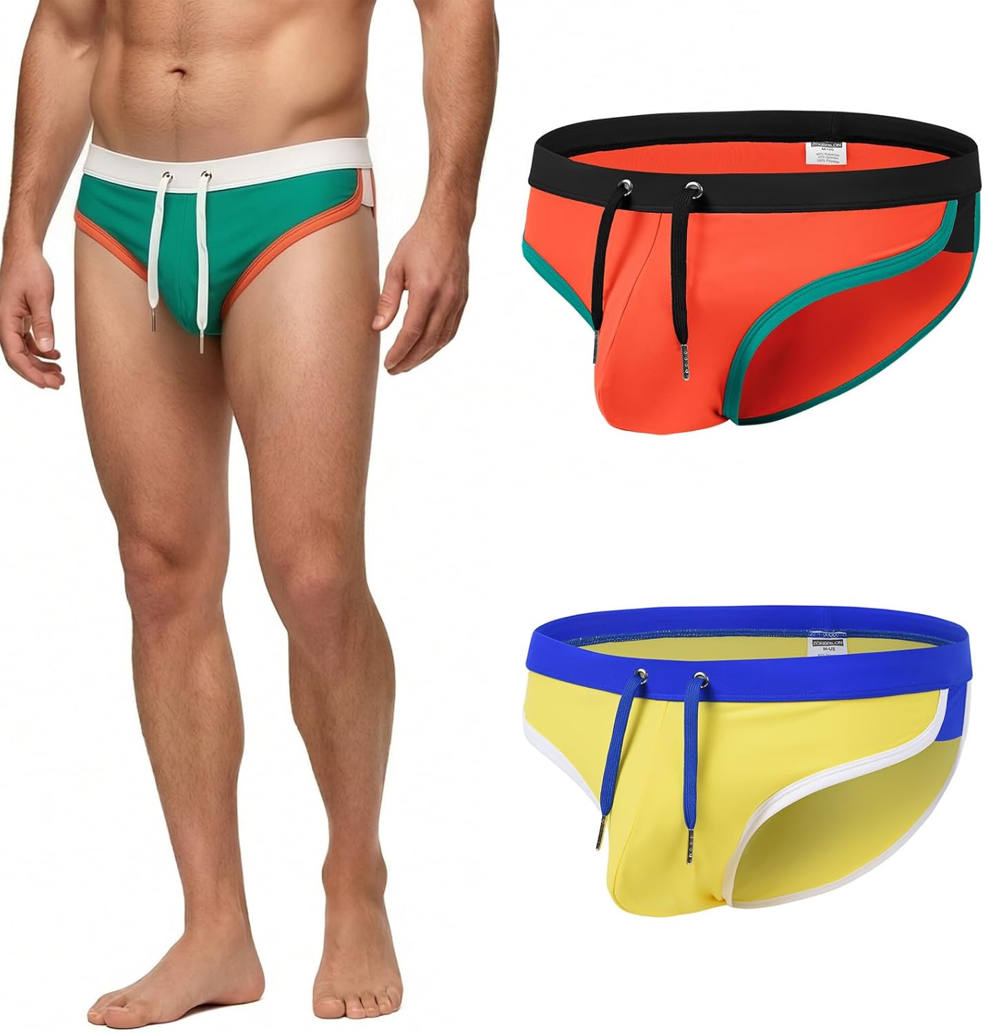 Men's Swimsuit Brief Pouch Swim Underwear Low Rise Sexy Bikini M L XL 2XL