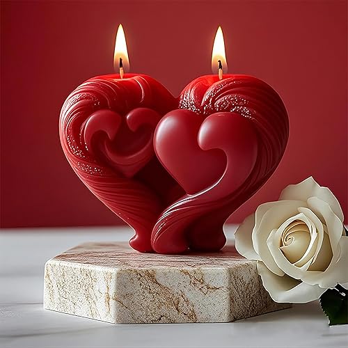 Miniatura 14 de Molde de Vela de Corazón de Flor de Amor de Silicona en Forma de Ola Espiral - Moldes de Fundición de Resina de Silicona para Suministros