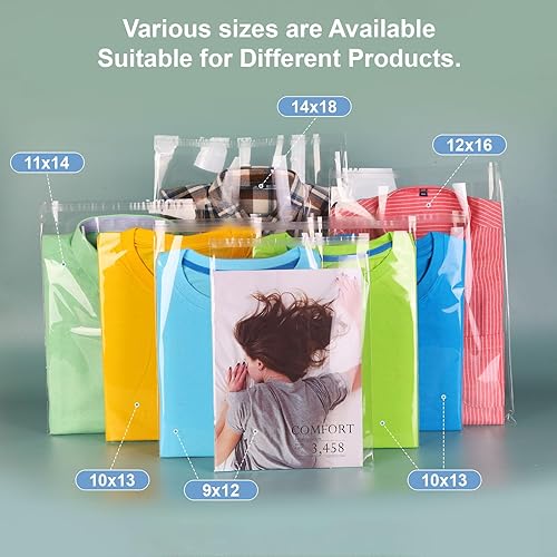 Miniatura 6 de OYAVISR Bolsas de celofán transparente resellables autoadhesivas de 11 x 14 pulgadas, 50 bolsas de galletas autosellantes, bolsas de dulces, bolsas
