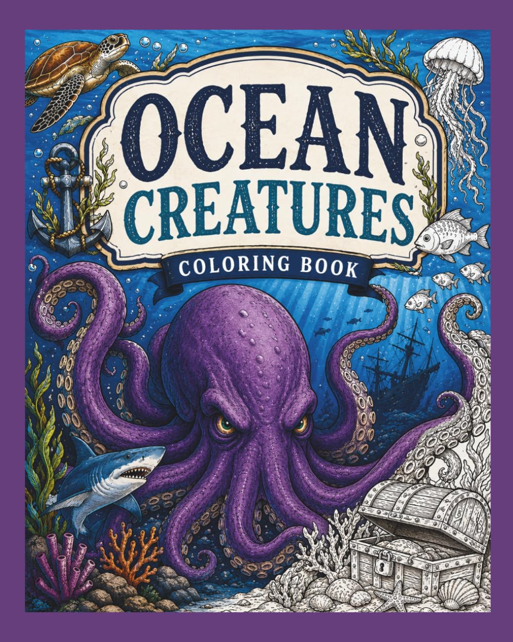 Ocean Creatures Coloring Book