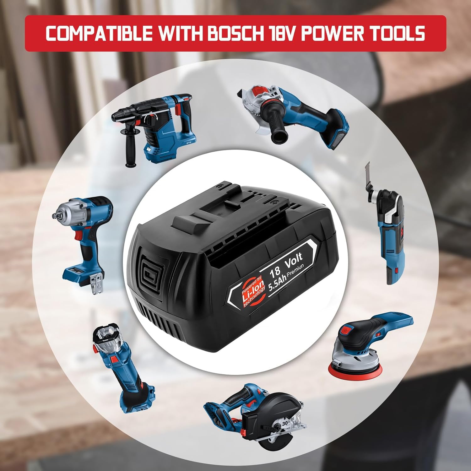 2 baterías de Repuesto de 18V 5.5Ah para BAT618 BAT618G BAT609 BAT609G BAT619 BAT619G BAT610G BAT610 BAT618 BAT612 BAT622 Piezas de Repuesto de batería 18V
