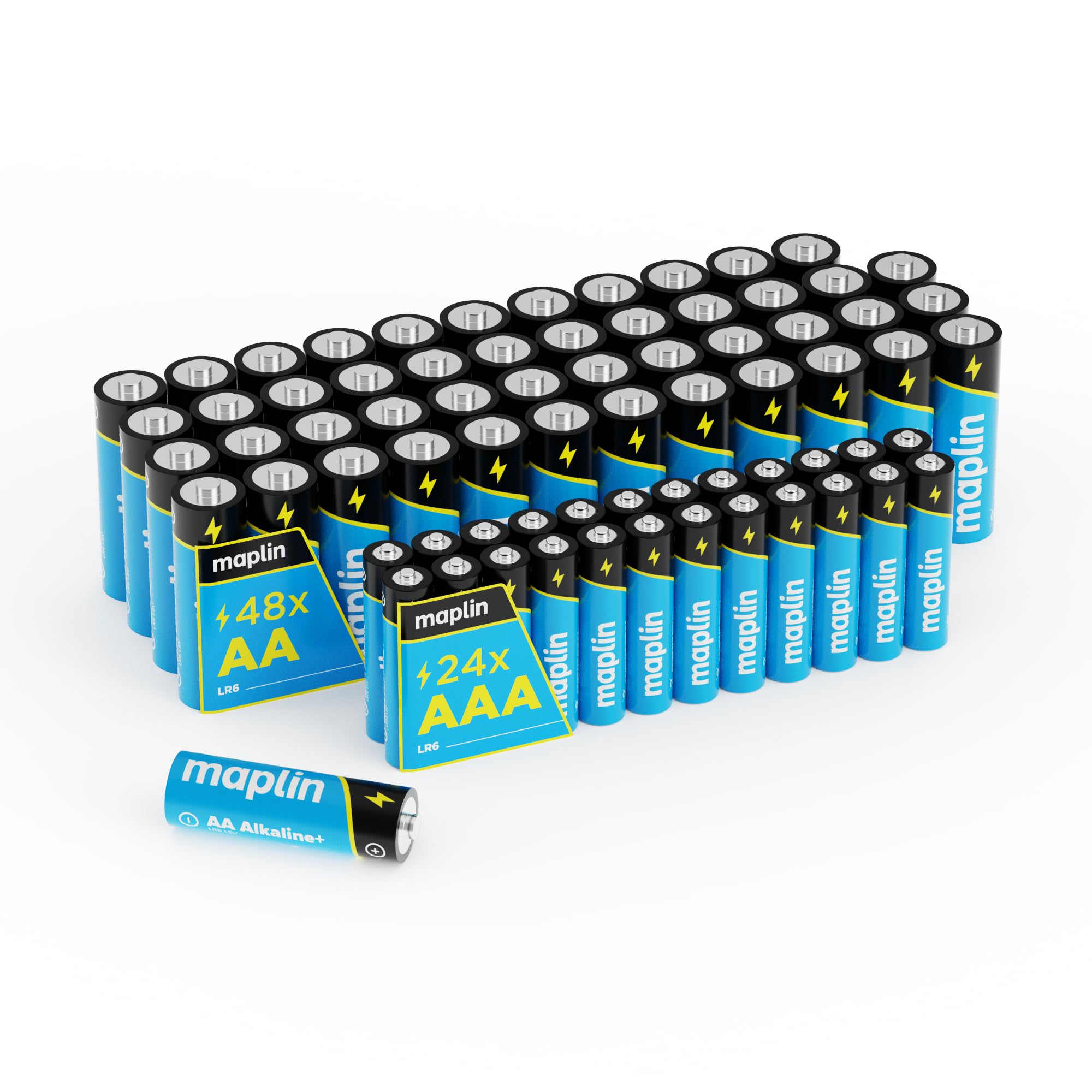 Baterie alkaliczne Maplin High Performance Extra Long Life 48 x AA+ 24 x AAA