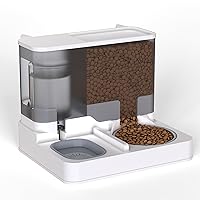 Alimentatore automatico per gatti 2 in 1, distributore automatico di cibo e acqua