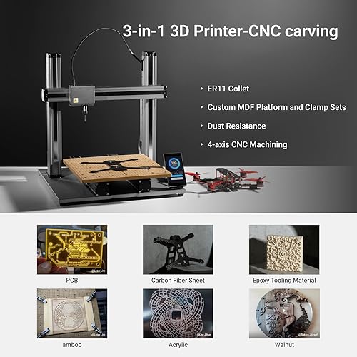Miniatura 6 de Snapmaker Impresoras 3D impresora 3D de metal 3 en 1 mejorada A350T con impresión 3D grabado láser tallado CNC tamaño de impresión grande 12598 x