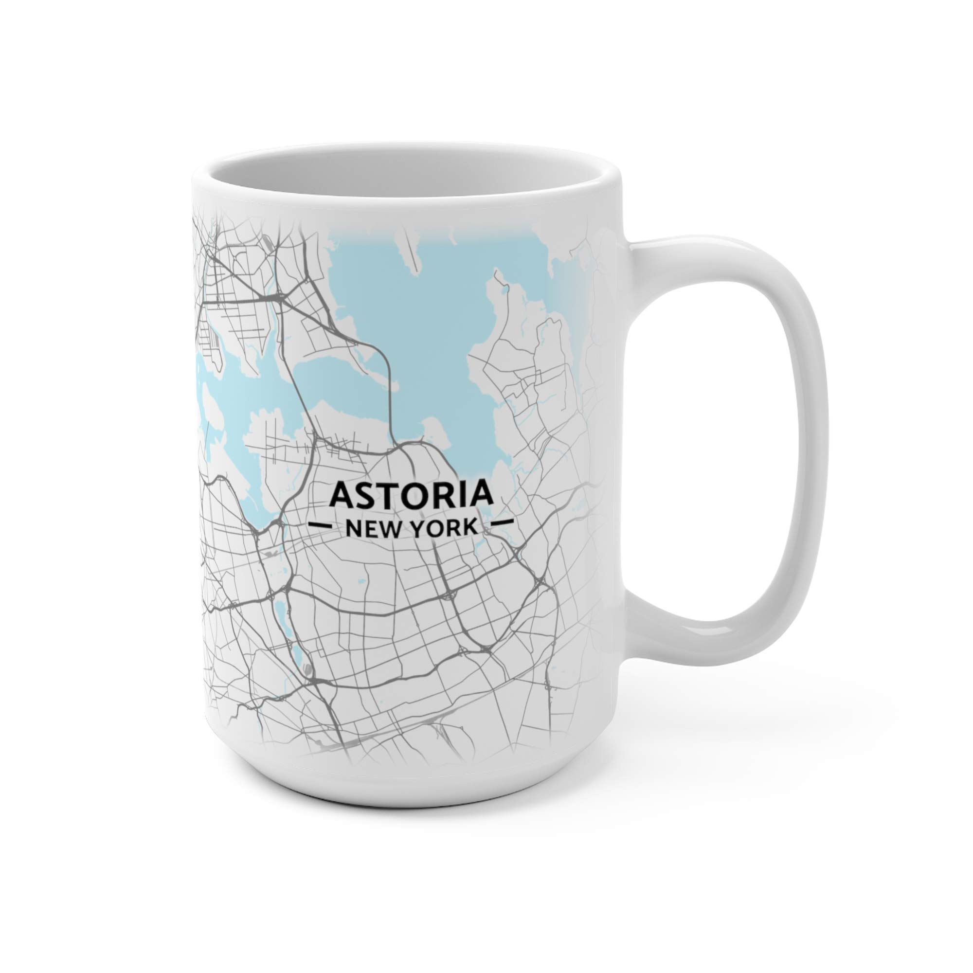 Astoria, New York NY Map Mug (15 oz)