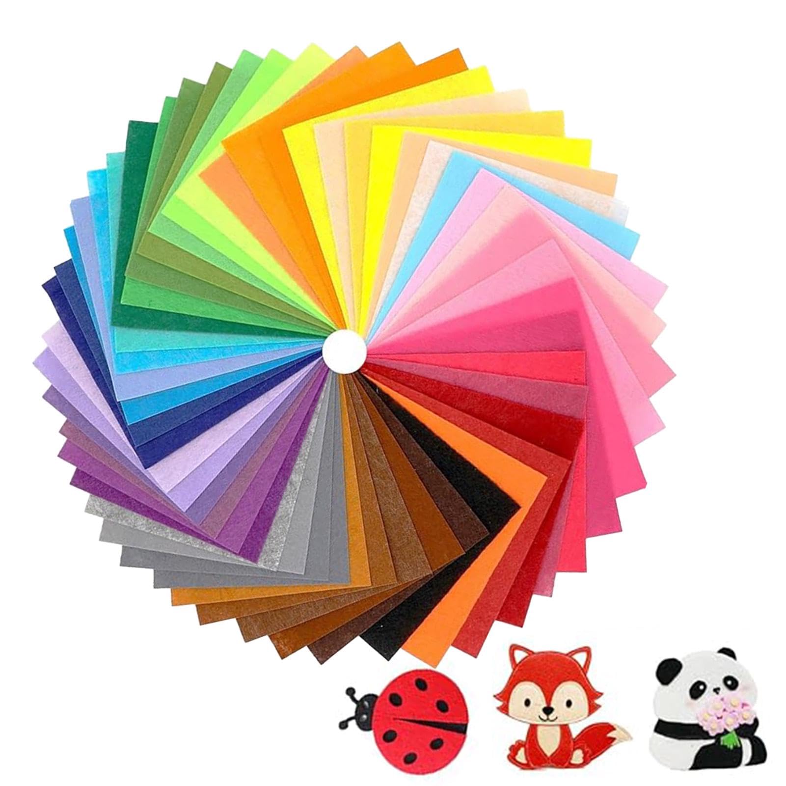 66Pcs Coloured Felt Fabric Sheets,15x15cm Assorted Colour Polyester Soft Thick Felt Sheets,Craft Felts for DIY Crafting Sewing Patchwork Arts & Crafts Projects