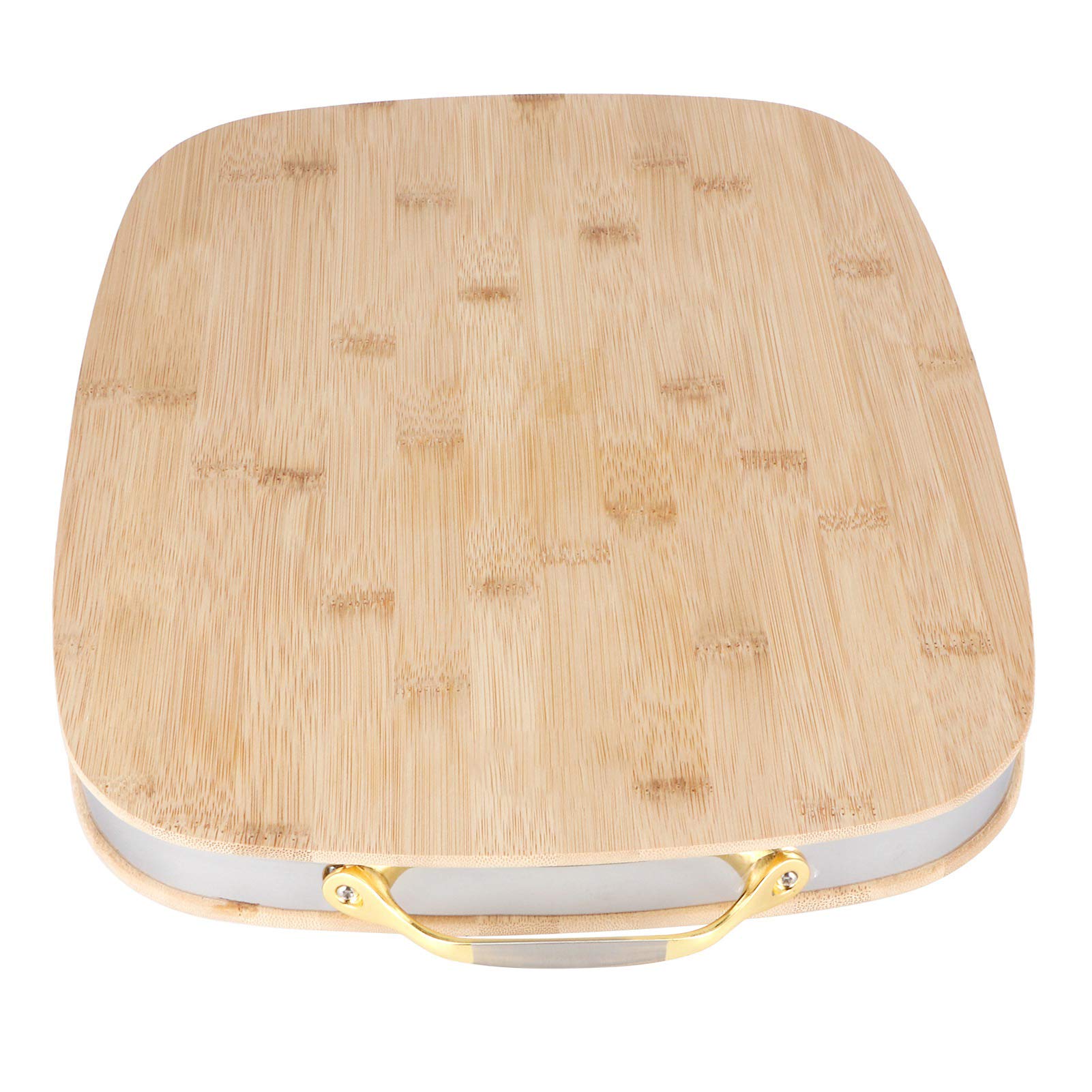 Cocoarm Tagliere in bambù Tagliere 40 X 30 X 3,4 Cm con Manico in Metallo Rettangolare Spesso per Impasti in Preparazione di Carne Pane Verdure Cuochi Domestici