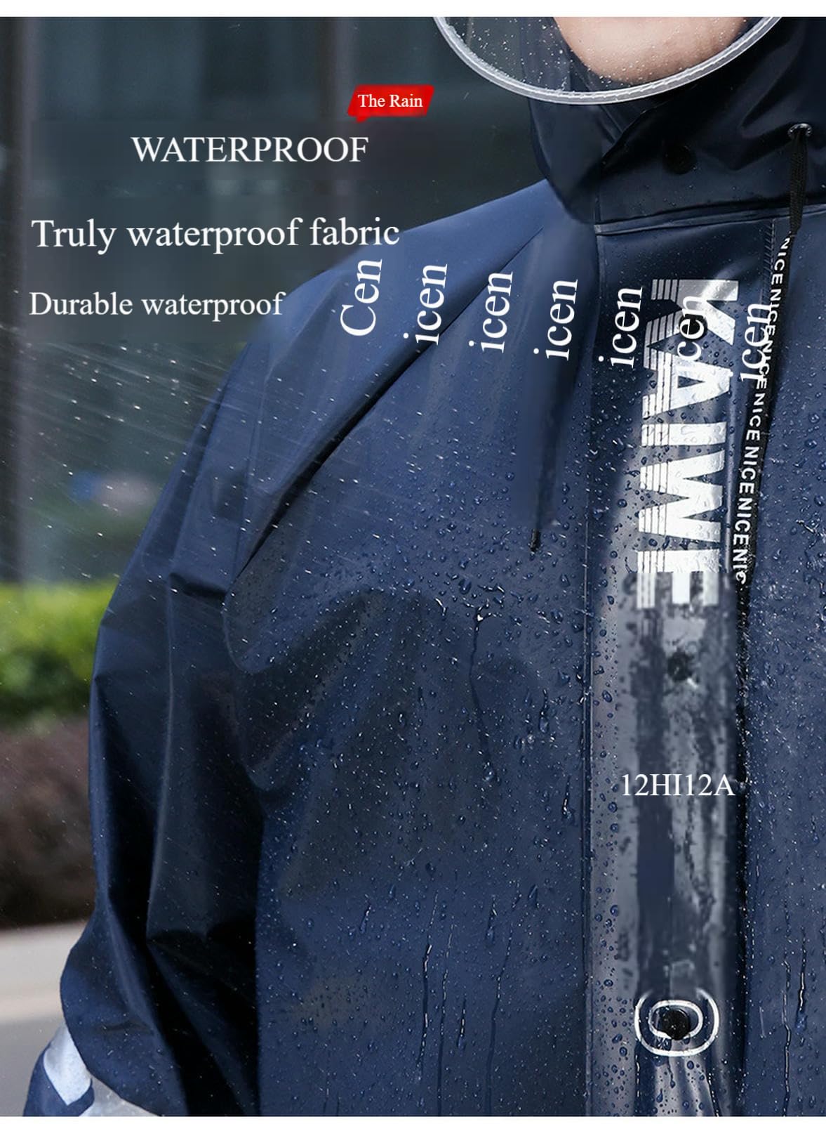 Ponczo przeciwdeszczowe wodoodporne i stylowe dwuczęściowe spodnie unisex odpowiednie na wędrówki -biały-XXL