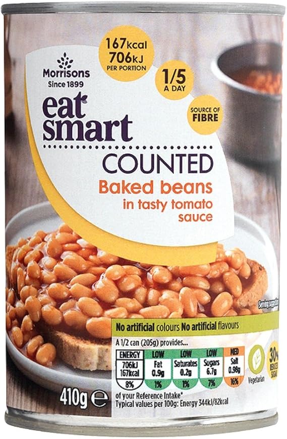 Morrisons Eat Smart Baked Beans, 410 g Amazon.co.uk Grocery
