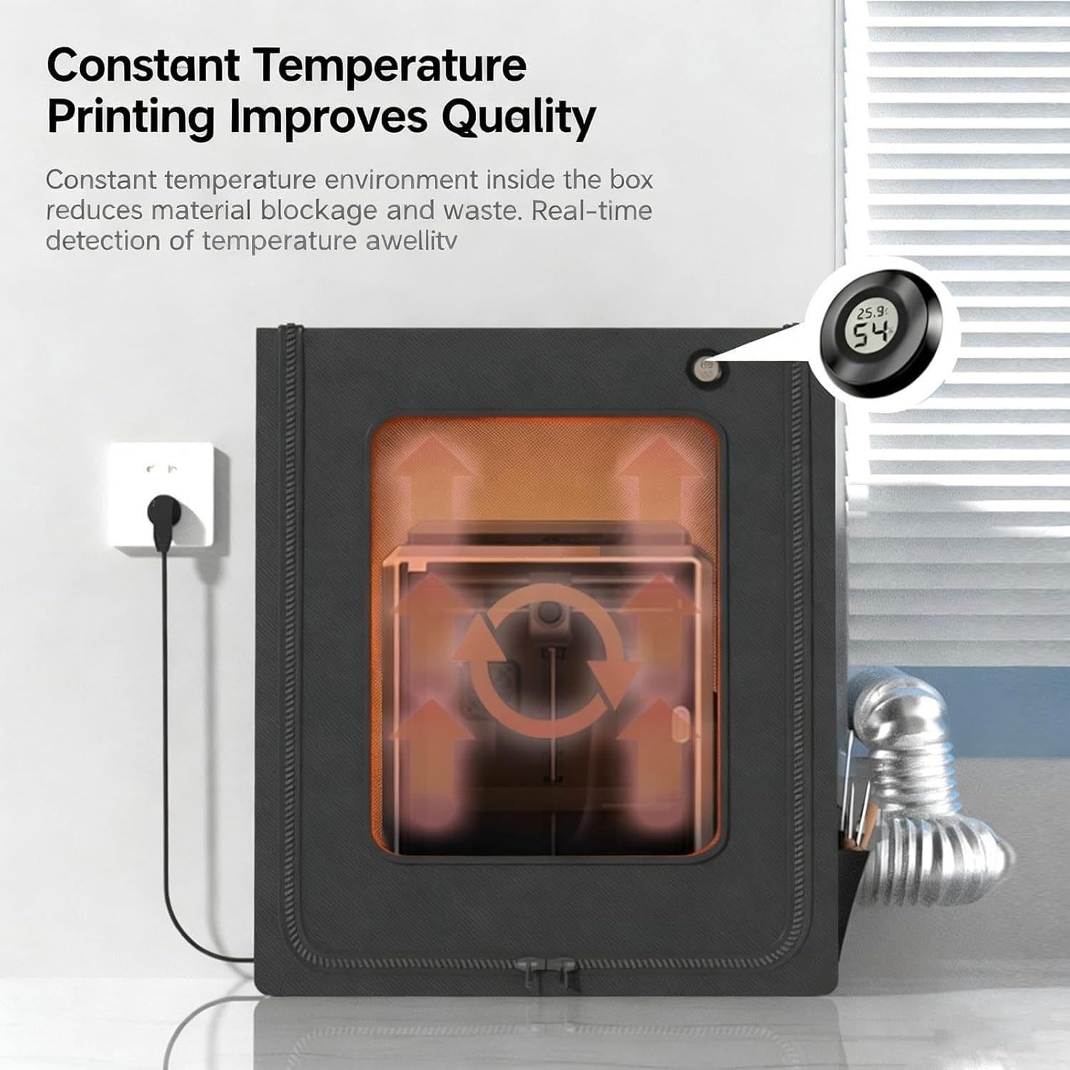 Custodia for Stampante 3D Kit di Ventilazione, Luce LED e essiccatore