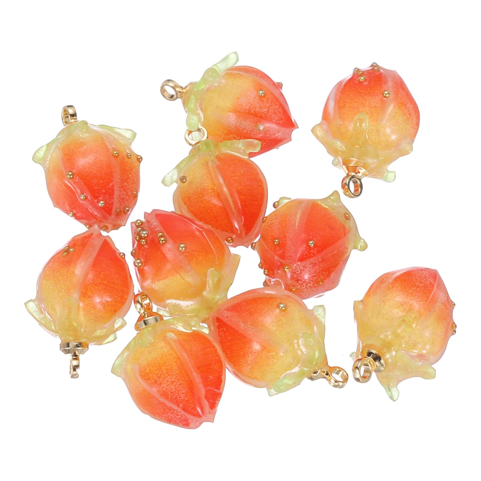 PATIKIL 0.6x0.4 Flower Beads, 10Pcs Acrylic Flower Buds Beads Mini Rose Charm for Bracelets Earrings, Necklaces