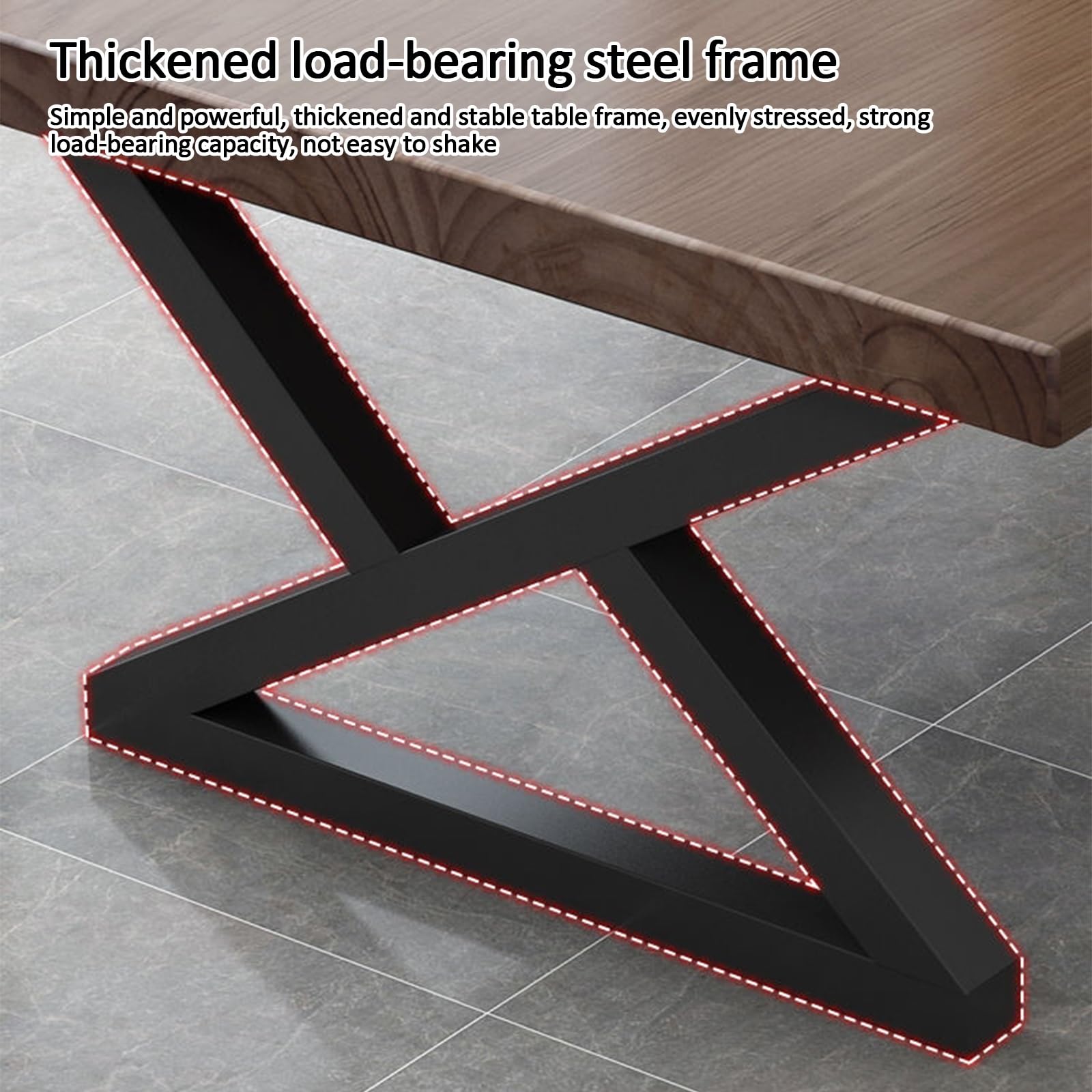 Konferenztisch, großer Konferenztisch aus Massivholz für Moderne Büros und Besprechungsräume, Dickes Gestell aus Kohlenstoffstahl, 160 x 76 x 71 cm, stilvolle Oberfläche, ideal für den gewer