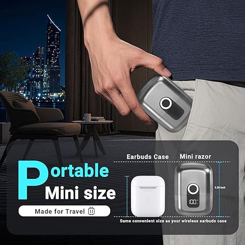 Miniatura 7 de Electric Foil Shavers for Men: Mini Electric Razor, Foil Shaver for Face, IPX7 Waterproof Wet Dry Cordless Razor with 3 Floating Blades, LED Display