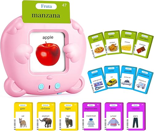 Miniatura 9 de Tarjetas didácticas parlantes en español e inglés para niños de 1 a 6 años, tarjetas didácticas bilingües de aprendizaje Montessori juguetes con 224