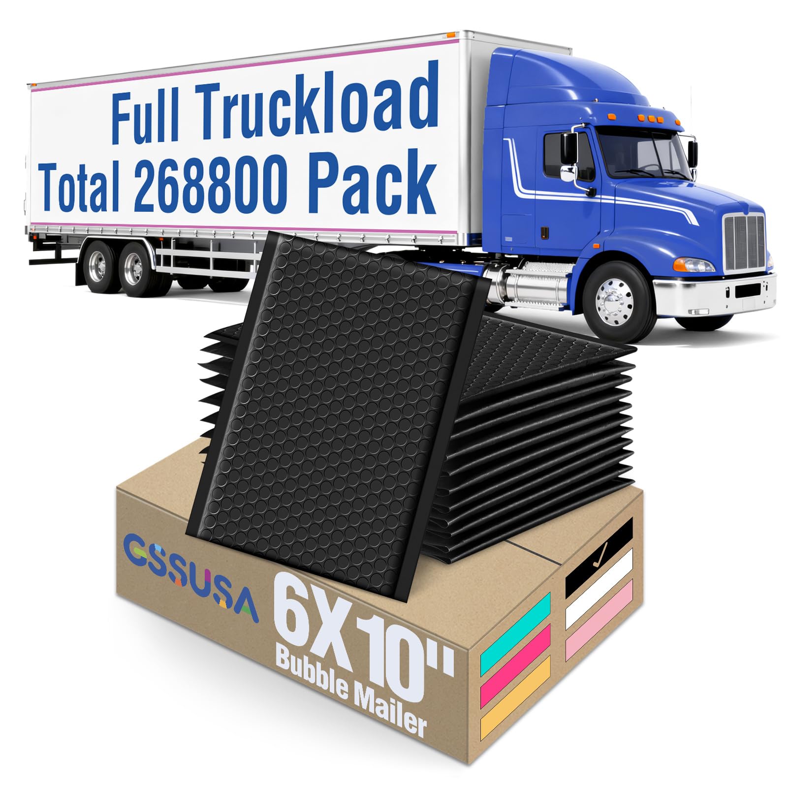 GSSUSA Black Bubble Mailers 6x10 Small Padded Envelopes 268800 Pack