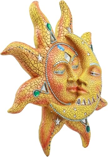 Miniatura 4 de Ebros - Placa decorativa de pared con mosaico de cielo celestial colorido sol y luna, 12 pulgadas de alto, rendición a la noche, Belenos Dios y