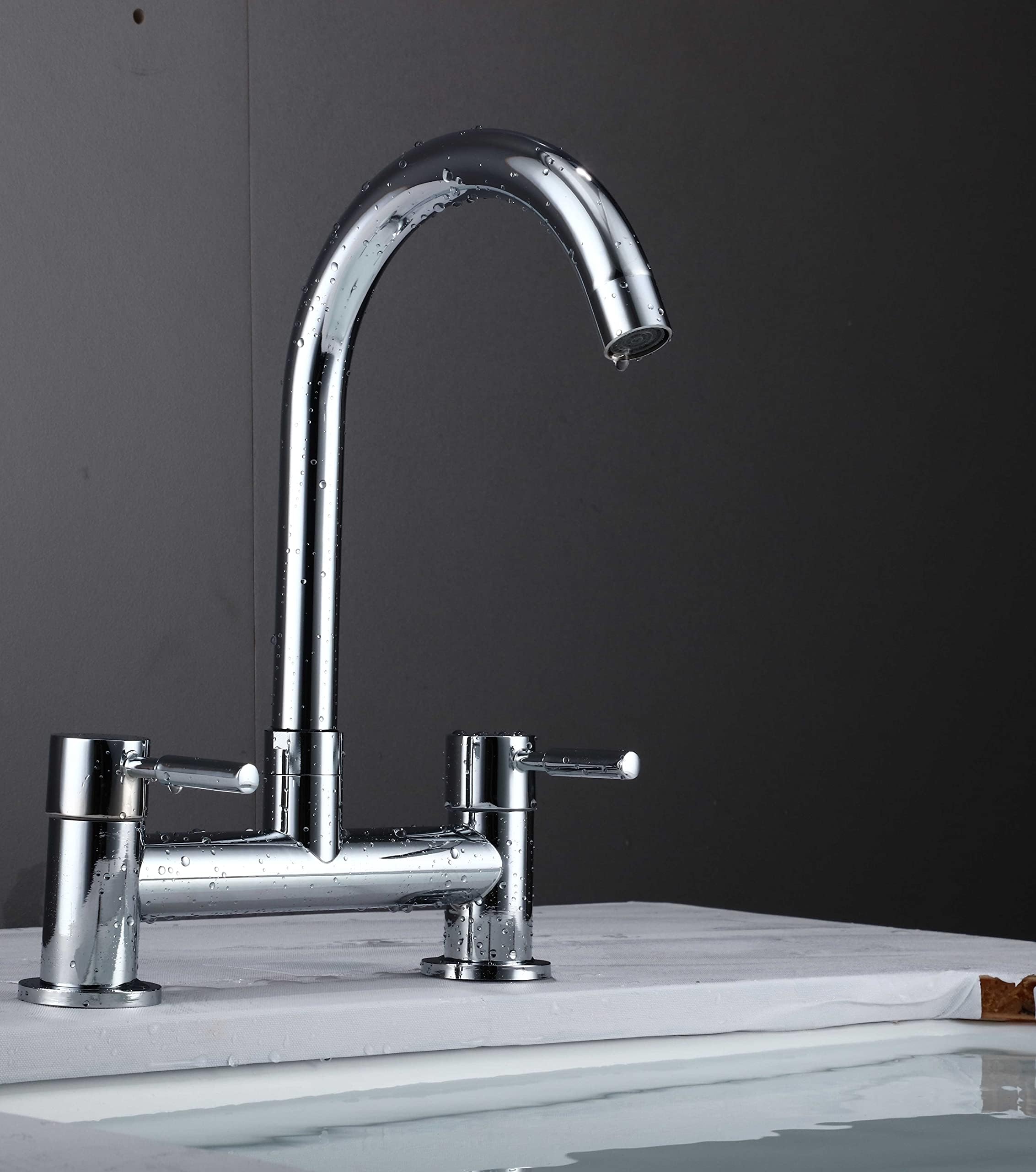 Reginox Chrome Twin Lever Kitchen Mixer Tap Genesis CP Handles Amazon.co.uk DIY & Tools