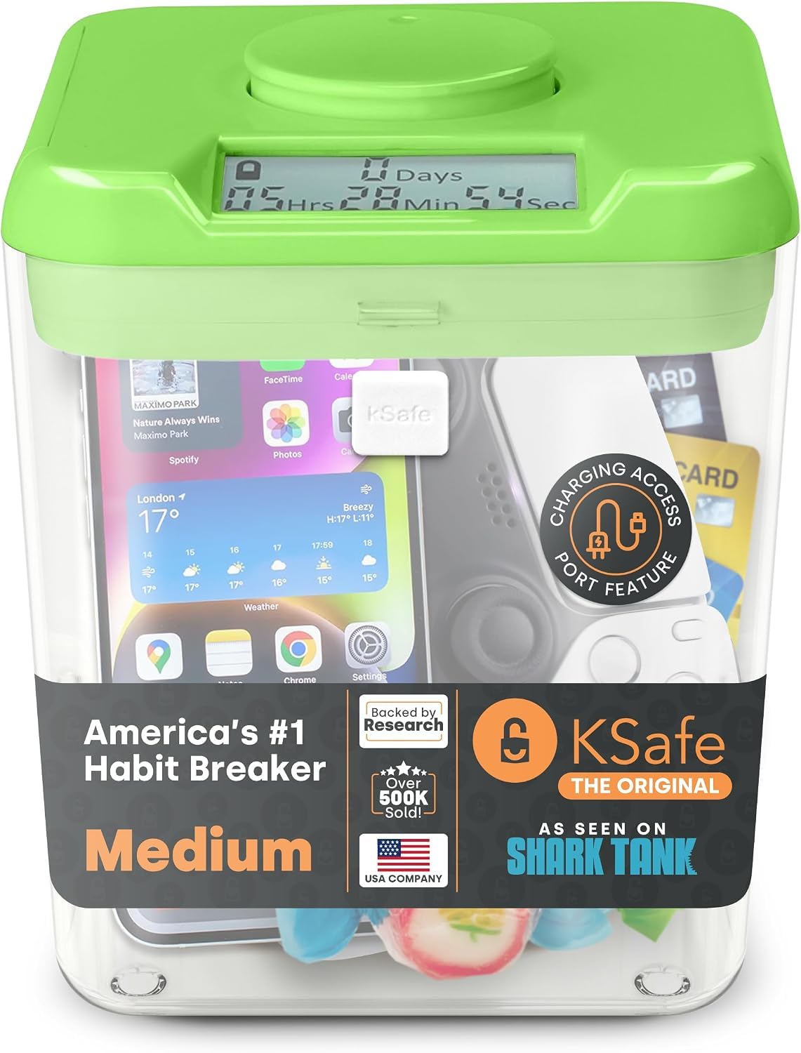 Kitchen Safe XL タイマー付きロックボックス 電池交換済み Amazon.com: Kitchen Safe Time Locking Container, Medium, Green Lid