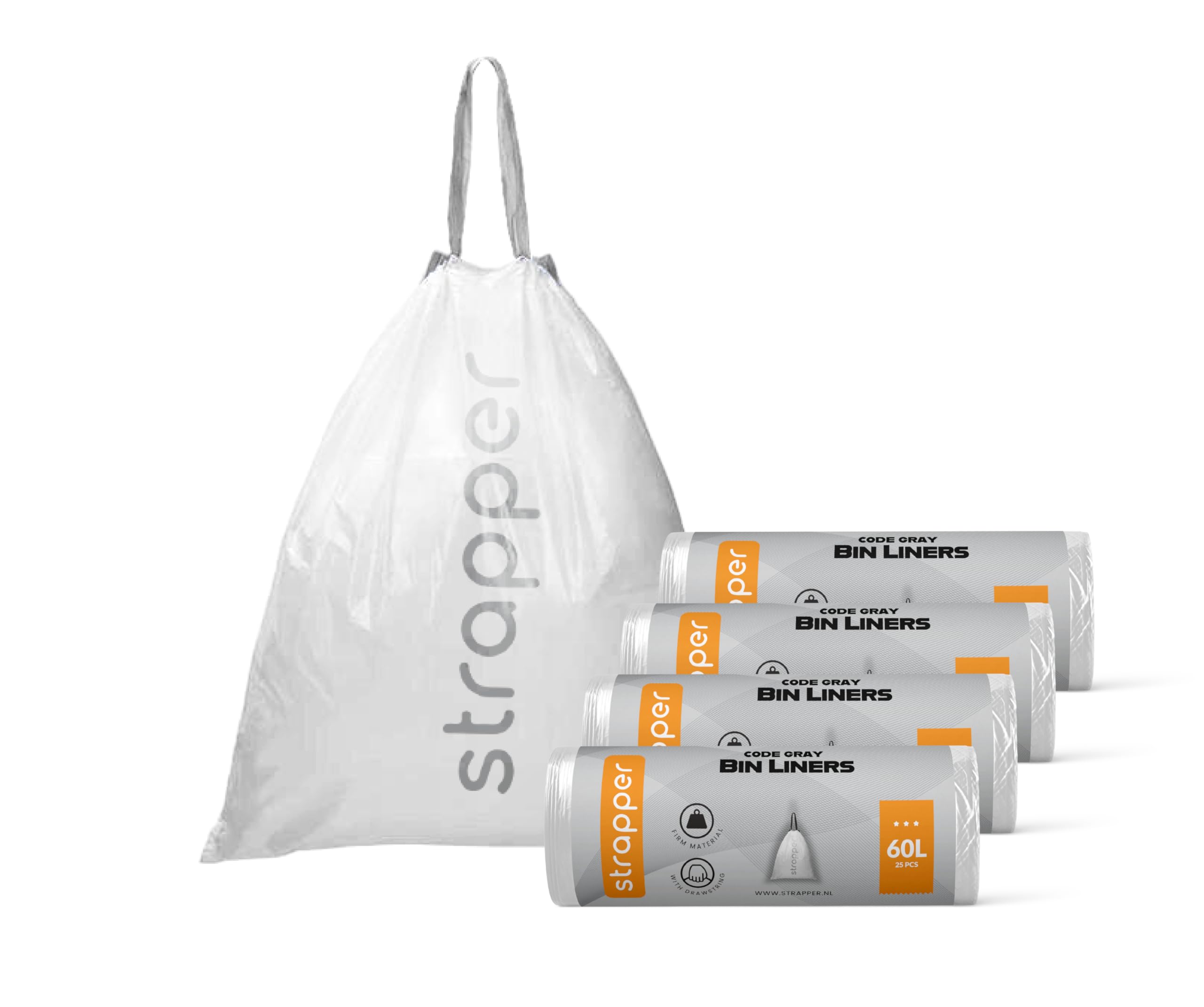 Strapper Code M 100 Worki na śmieci - Nadaje się do Brabantia Kosz na śmieci 60 litrów - 100 worków na śmieci M