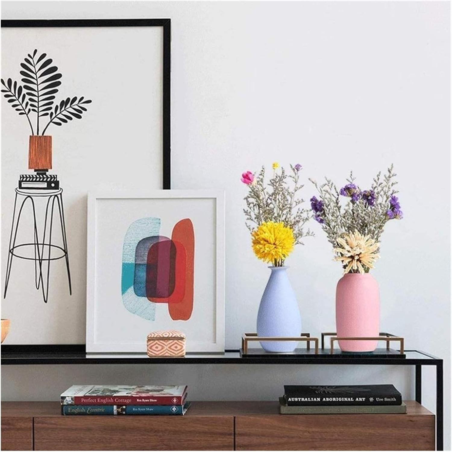 飾壺 茶壺 秋峰 色絵付 花筏 木箱 共箱 飾壺 茶壺 秋峰 色絵付 花筏 木