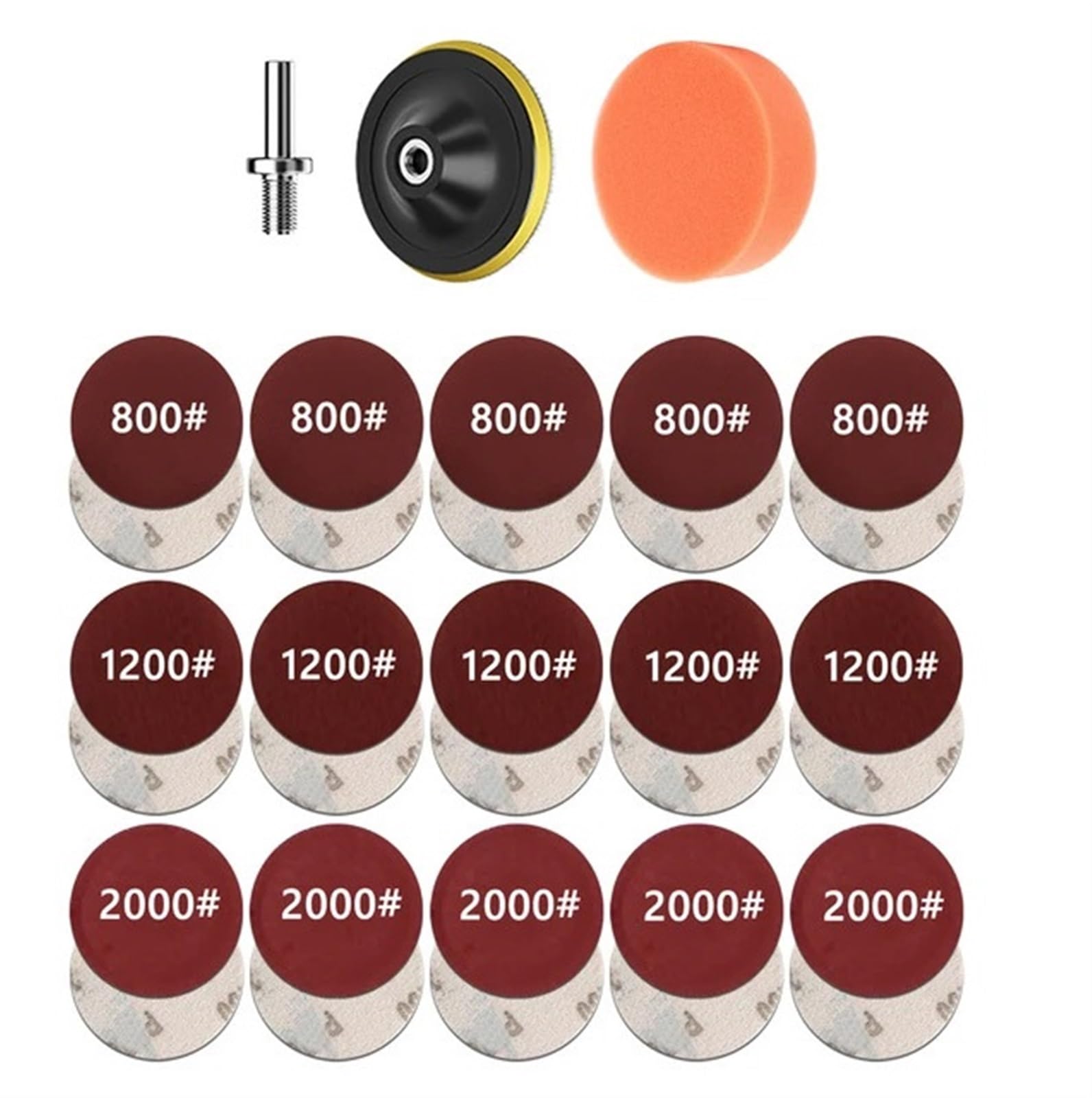 ZagYing Headlight Repair Restoration Kit Car Polishing Disc 3inch 75mm Auto Waxing Sponge Sanding Pad with Sandpaper for Car Detailing