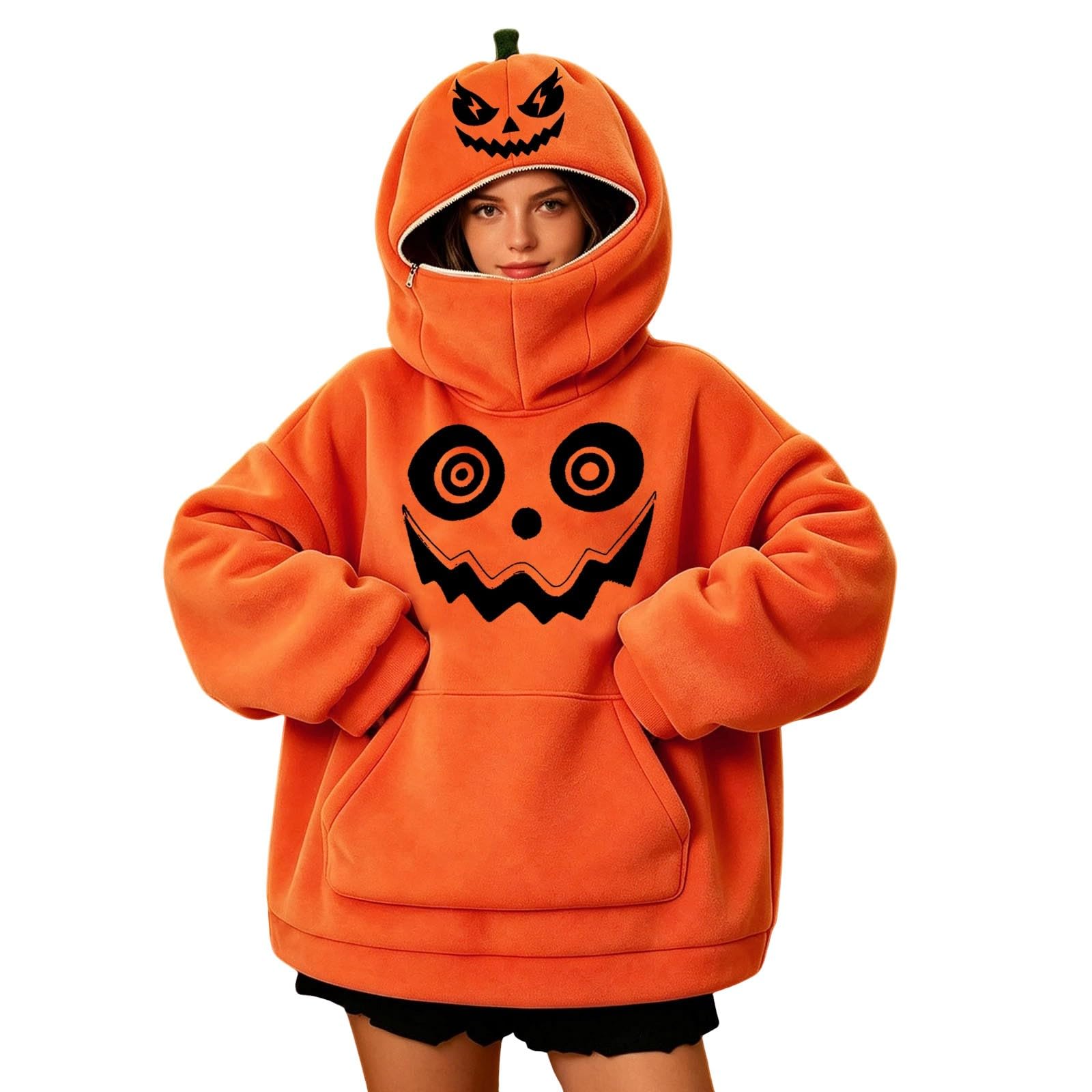 Felpa con cappuccio con stampa a maniche lunghe, stile per l'inverno, comoda per il tempo libero, con motivo decorativo, maglione caldo per occasioni cosplay, abbigliamento quotidiano, top elegante e