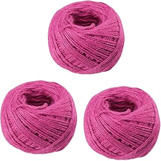 Ciieeo 3pcs Hand Decor Soft Knitting Yarn Party Decoration Jute Vintage Decor DIY Knitting Yarn Natural Twine String for Arts Jewelry Gift Jute Craft Accessory Jute Rope Clip Crafts Rosy