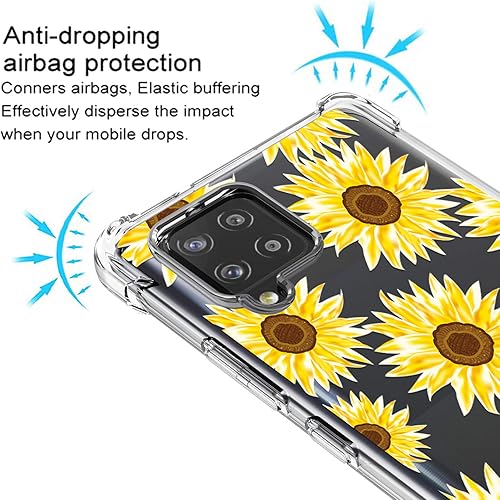 Miniatura 5 de Osophter Funda para Galaxy A42 5G, Samsung M42 5G, diseño floral floral para niñas y mujeres, absorción de golpes, flexible de goma TPU para Samsung