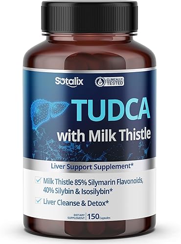 TUDCA Suplemento con cardo mariano - 85% flavonoides de silimarina - Apoya el bienestar del hígado y la salud digestiva - Fabricado en los Estados