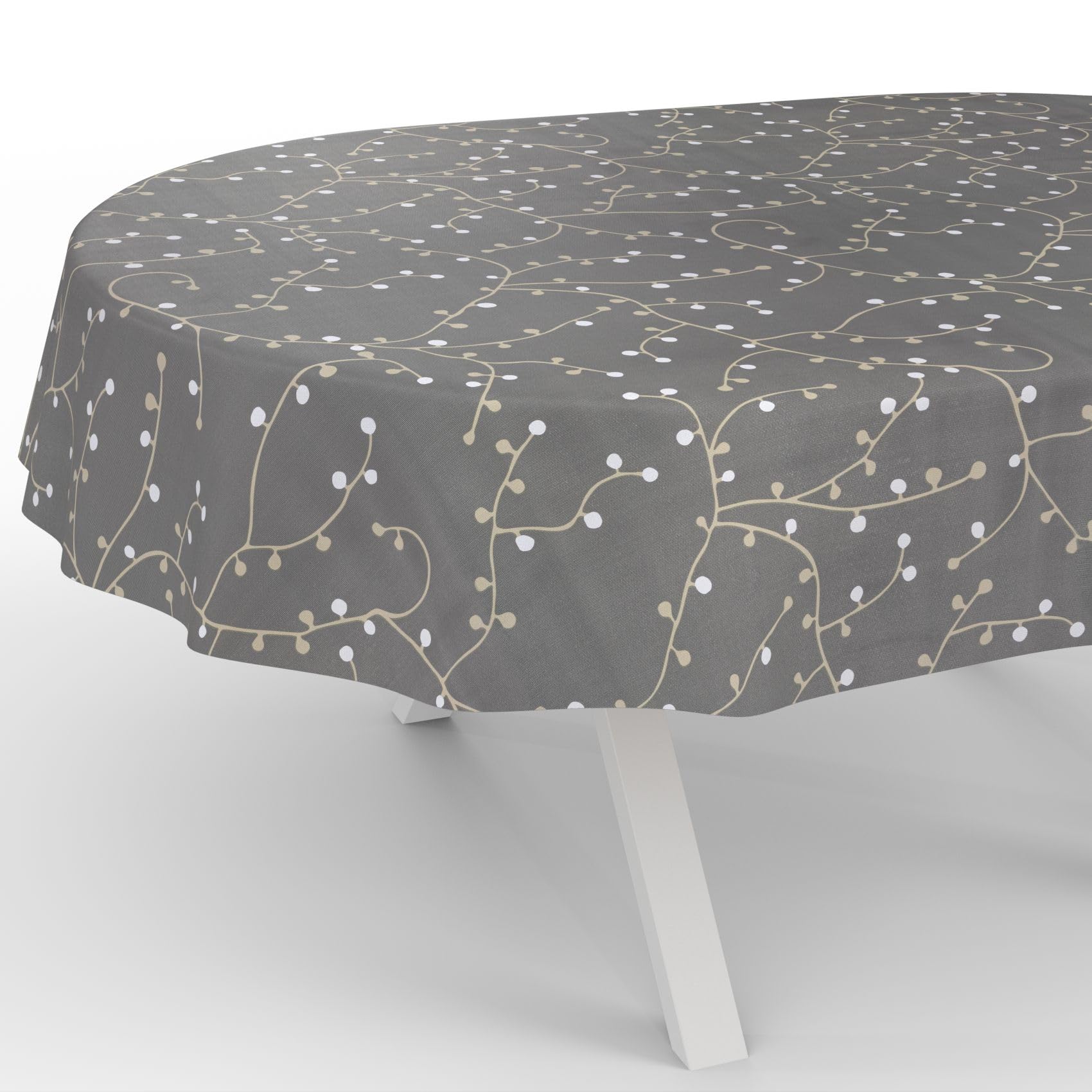 Nappe en toile cirée contre les taches nappe ovale étanche Elena lavable 180x140