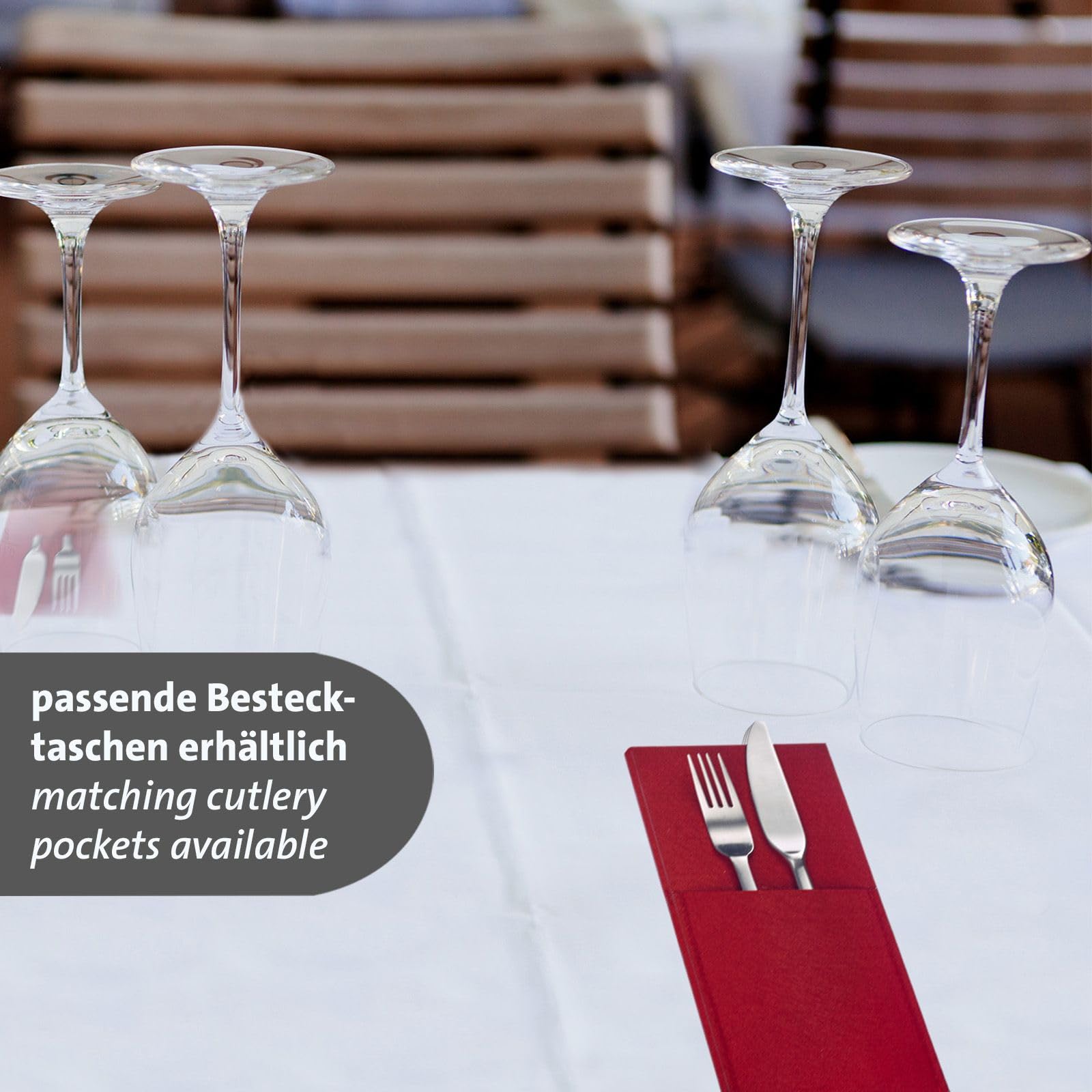 Westmark Podkładki Cozy – zestaw 4 okrągłych podkładek, eleganckie podkładki na stół w domu lub w restauracji – poliester, Ø 35 cm, czerwony