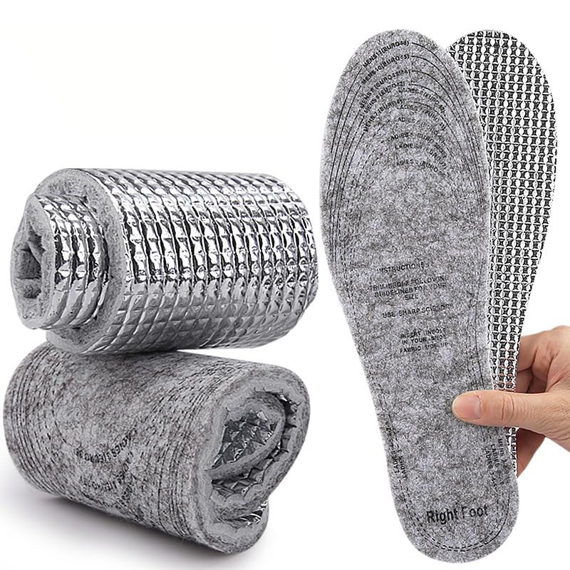 Super Thermal and Insulating Insole Inserts for Shoes Boots, 2 Pairs of Cut to Fit Winter Shoe Insoles for Adults Unisex, Warm and Comfy