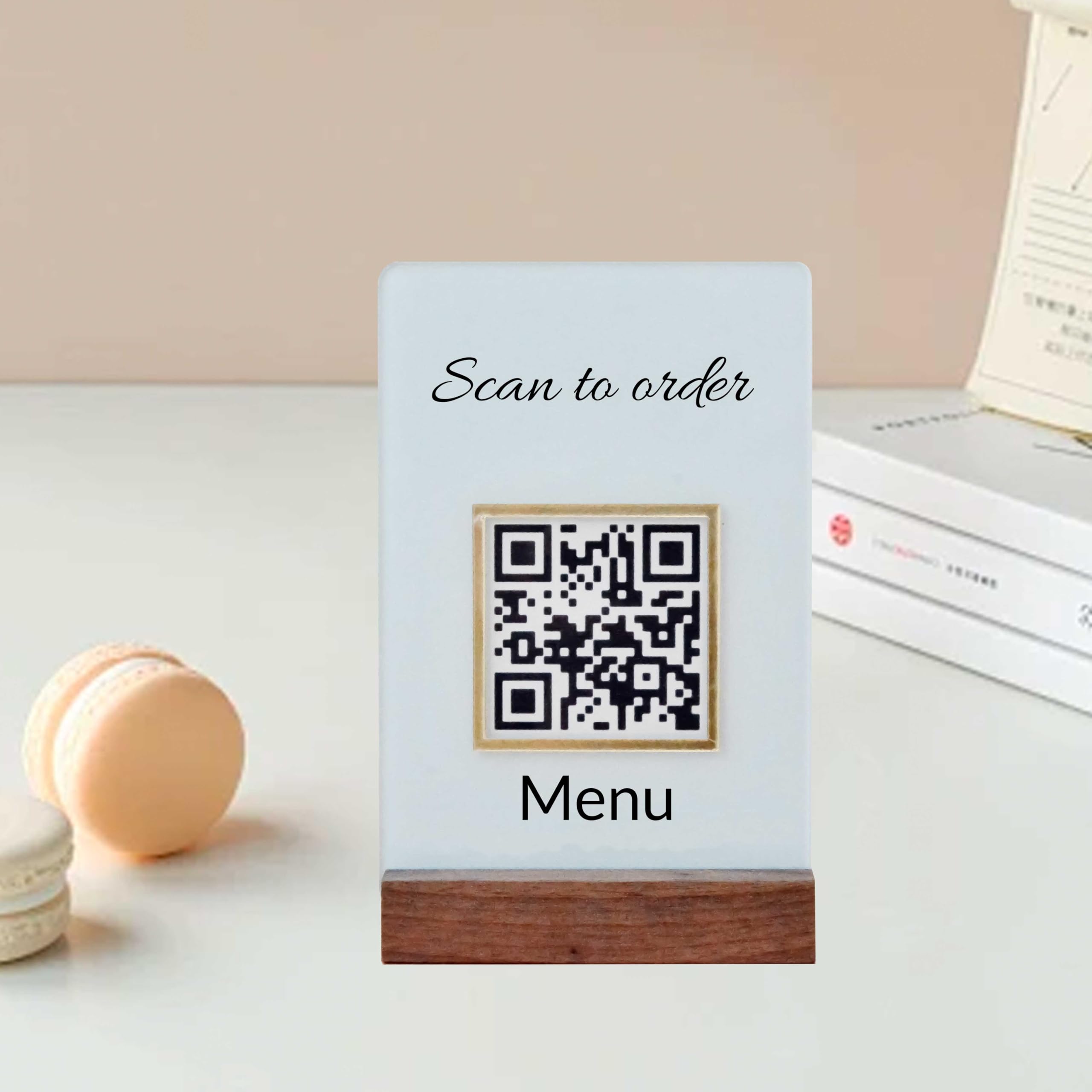 3D Customized 4 X 6 QR Code Sign Stand,Business Scanning Payment Plaque
