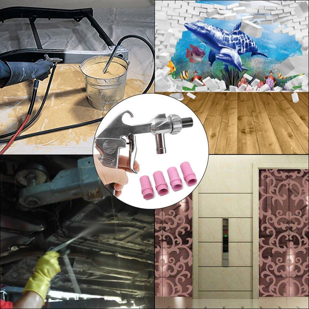 Kit de chorro de arena, boquilla de sifón, pistola de alimentación, elimina el óxido, chorro de arena abrasiva para armarios de chorro de arena, 8 boquillas de cerámica, juego de boquillas de hierro