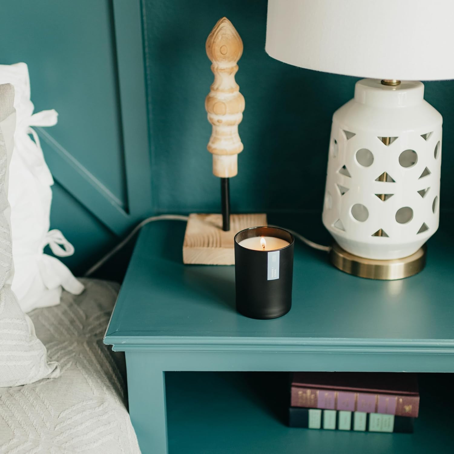 Calyan Wax Co. Seaside & Citrus Scented Candle - 75 Hour Burn - Luxury Non Toxic Soy Wax Candles - Long Lasting Black Tumbler Jar Candle for Home - 10.2oz - Image 5