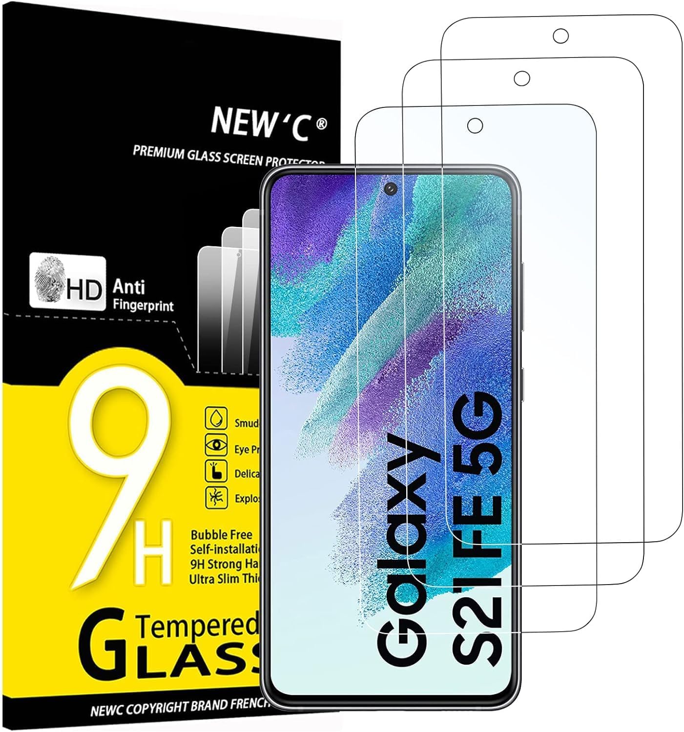 Photo 1 of NEW'C Samsung Galaxy S21 FE 5G Screen Protector - 3 Pack