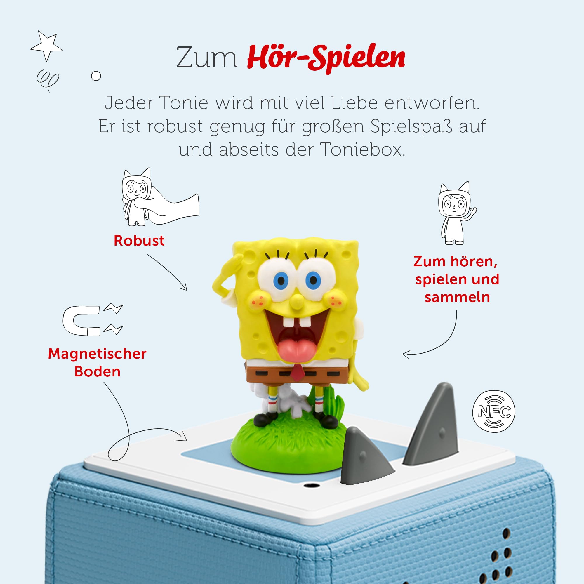 tonies Figura de audición para Toniebox, Bob Esponja Squarepants – El estudiante de conducción teledirigido y otras aventuras, juego de audio para niños a partir de 6 años, tiempo de juego de 51