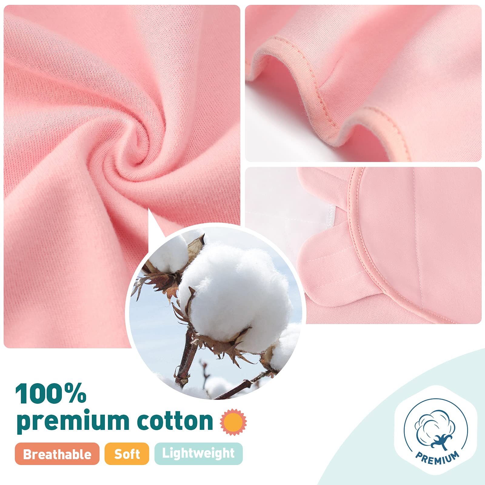 GLLQUEN BABY Swaddles for Newborns 0-3 Months Adjustable & Easy Fastener | 3-Pack Baby Girl Swaddles Organic Cotton Womb-Like Nursery Swaddling Blanket reduces startle reflex Soft & Skin-Frie product thumbnail 4